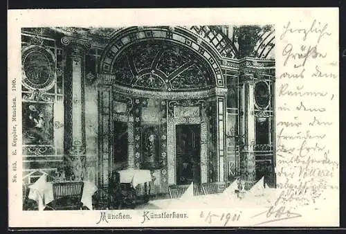 AK München, Künstlerhaus, Innenansicht