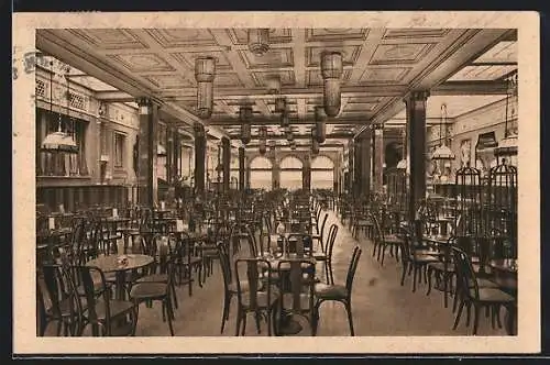 AK München, Cafe Früstenhof, Neuhauserstrasse 21, Innenansicht