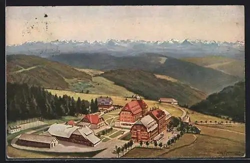 Künstler-AK Feldberg / Schwarzwald, Hotel Feldbergerhof