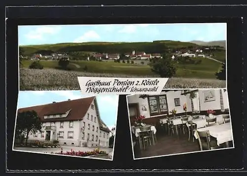 AK Nöggenschwiel /Schwarzwald, Gasthaus-Pension zum Rössle, Innenansicht, Teilansicht