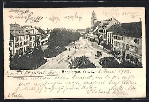 AK Hechingen, Strasse am Obertor mit Gasthof zur Linde Post