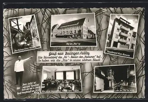 AK Balingen /Wttbg., Konditorei-Café Hamann, Hotel garni