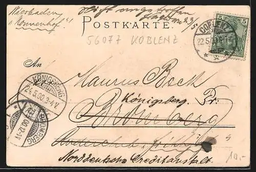 Künstler-AK C. Pfaff: Ehrenbreitstein, Blick zur Festung