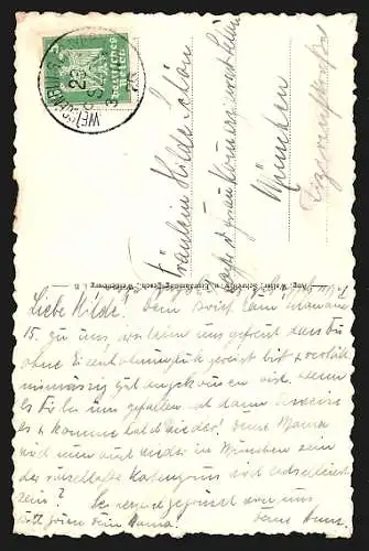 AK Weissenburg i. B., Wegpartie an der Stadtmauer