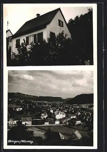 AK Ebingen /Württbg., Blick auf ein Haus, Gesamtansicht aus der Vogelschau