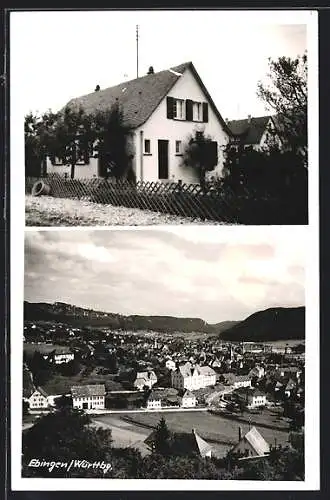 AK Ebingen /Württbg., Blick auf ein Haus, Gesamtansicht aus der Vogelschau