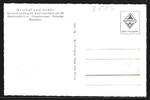 AK Breisach, Ortsansicht, Gasthof zum Anker mit Innenansicht