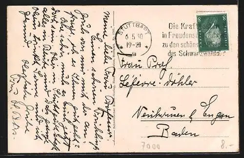 AK Stuttgart, Hochbauten mit Strassenbahn