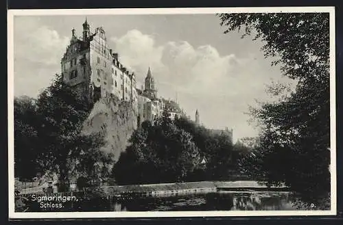 AK Sigmaringen, Flusspartie mit Schloss