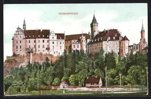 AK Sigmaringen, Blick auf das Schloss