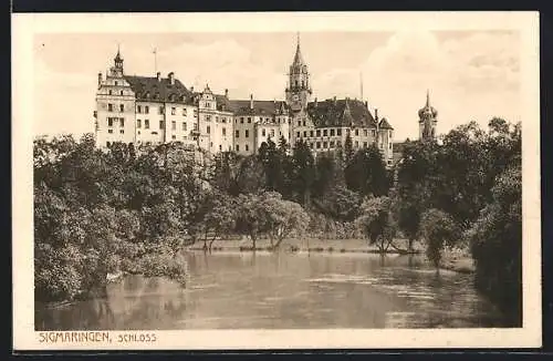 AK Sigmaringen, Schloss mit Park und See