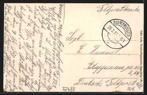 AK Sigmaringen, Ansicht vom Mühlberg