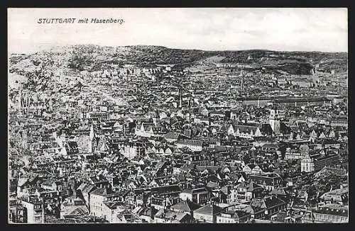 AK Stuttgart, Stadtansicht mit Hasenberg