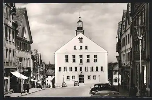 AK Hechingen, Strassenpartie mit Rathaus