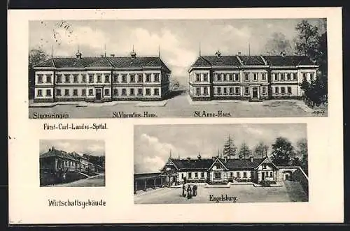 AK Sigmaringen, St. Vincentius-Haus, St. Anna-Haus, Engelsburg und Wirtschaftsgebäude