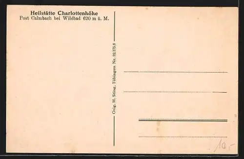 AK Calmbach, Blick auf die Heilstätte Charlottenhöhe