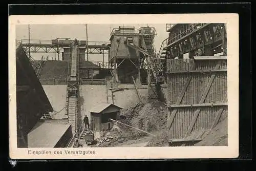 AK Oberschlesien, Grube, Einspülen des Versatzgutes