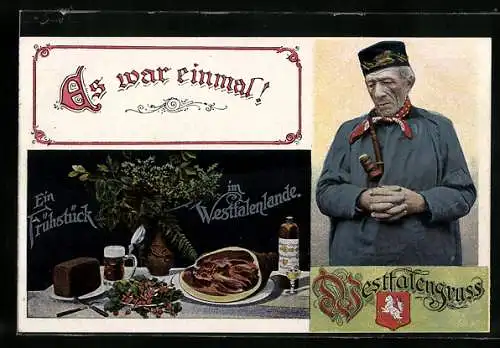 AK Frühstück im Westfalenlande