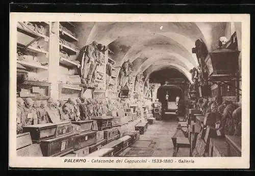 AK Palermo, Catacombe dei Cappuccini, Galleria 1533-1880