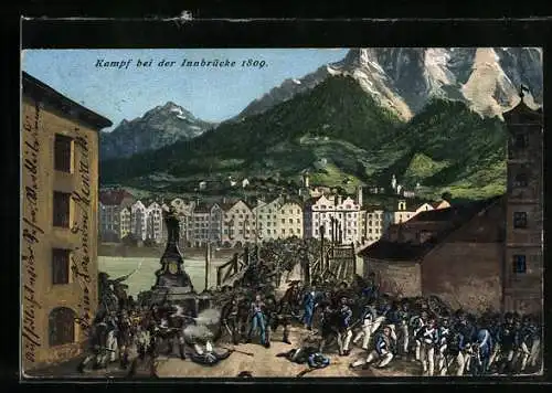 AK Tiroler Freiheitskampf bei der Innbrücke 1809