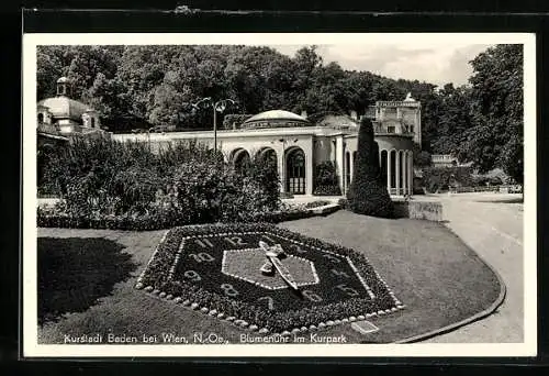 AK Baden bei Wien, Blumenuhr im Kurpark