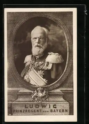 AK König Ludwig III. in Uniform, König von Bayern, Porträt