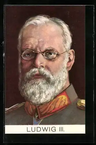 Künstler-AK Portrait von König Ludwig III. in Uniform