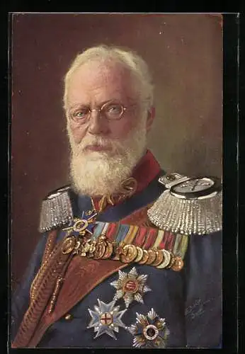 AK König Ludwig III. v. Bayern mit Brille in Uniform