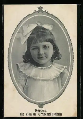 AK Röschen, die kleinste Trapezkünstlerin