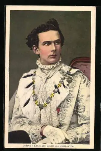 AK Ludwig II König von Bayern als Georgenritter
