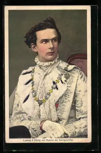 AK Ludwig II König von Bayern als Georgenritter