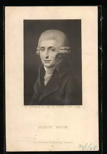 AK Joesph Haydn, Konterfei mit der gelockten Perücke