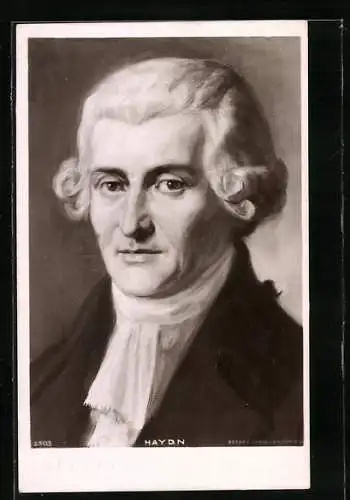 Künstler-AK Joseph Haydn, Portrait mit grauem Haar und Halstuch