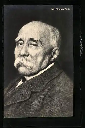 AK Der Französische Politiker M. Clemenceau mit markantem Schnurrbart