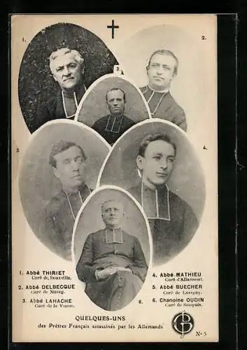 AK Portraits verschiedener französischer Geistlicher
