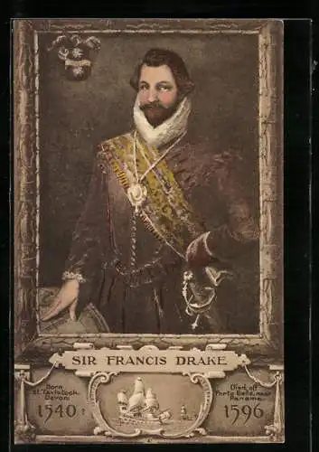 AK Sir Francis Drake, born 1540, died 1596