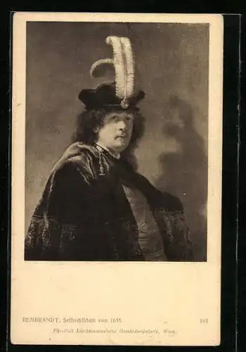 AK Rembrandt, Selbstbildnis von 1635