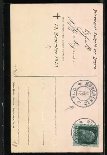 AK Portrait Prinzregent Luitpold in Uniform mit Orden