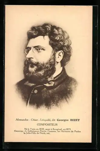 AK Georges Bizet, Compositeur