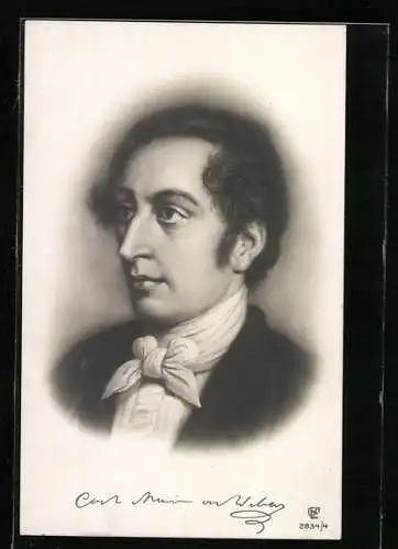 AK Carl Maria von Weber, Portrait des Komponisten