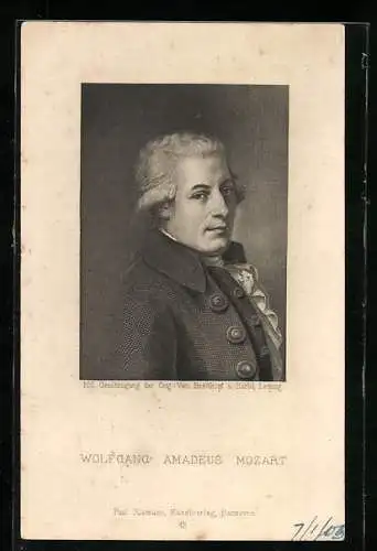 AK Wolfgang Amadeus Mozart im Halbprofil