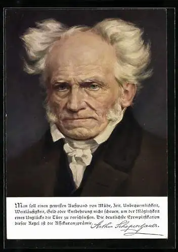 AK Porträt Arthur Schopenhauers, Zitat