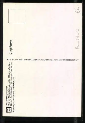 AK Porträt Arthur Schopenhauers, Zitat