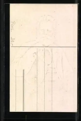 Präge-AK Abbildung von Fritz Reuter zu dessen 100. Geburtstag