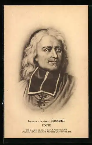 AK Konterfei des Poeten Jacques-Benigne Bossuet