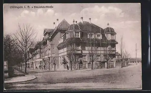 AK Villingen / Baden, Friedrich-Strasse mit Wohnhäusern