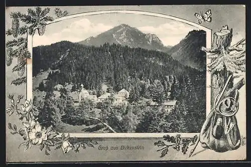 AK Birkenstein, Ortsansicht im Bergidyll