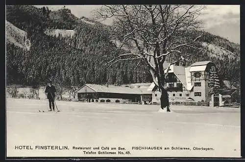 AK Fischhausen / Schliersee, Hotel Finsterlin im Winter