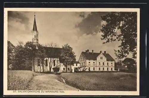 AK Mainburg /Ndb., Weg zur St. Salvatorkirche