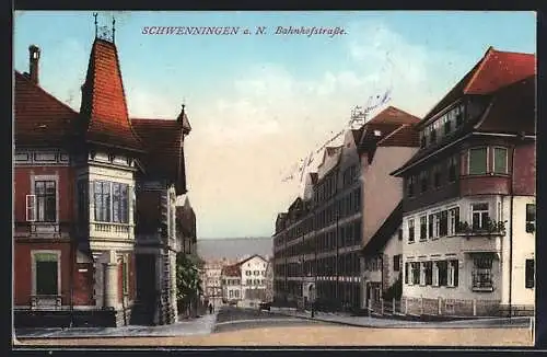 AK Schwenningen a. N., Partie in der Bahnhofstrasse